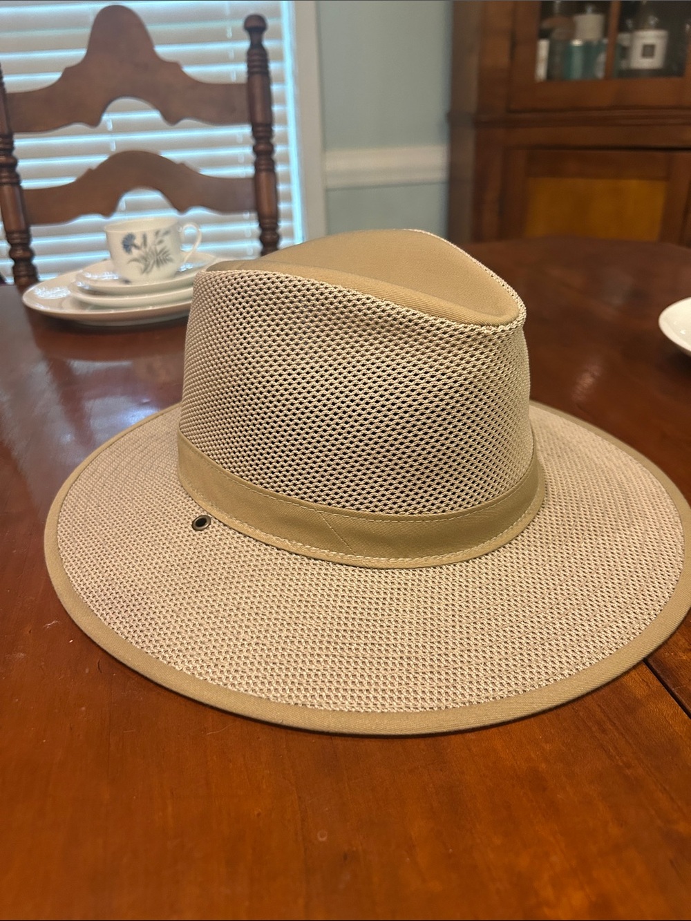 Henschel Aussie Breezer Packable Sun Mesh Hat Khaki without chin cord